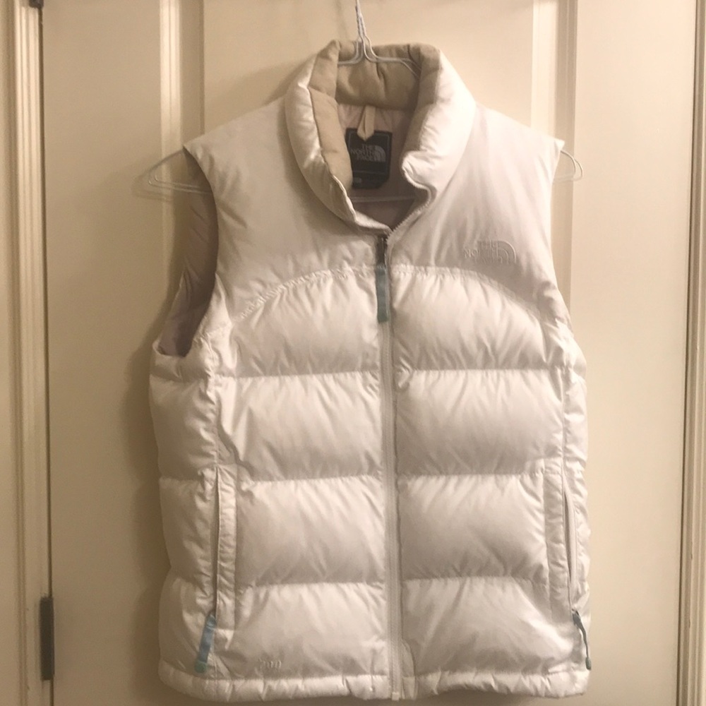 White puffer North Face vest